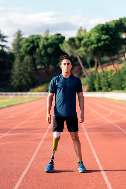 istock Athlete with leg prosthesis portrait 1479929143