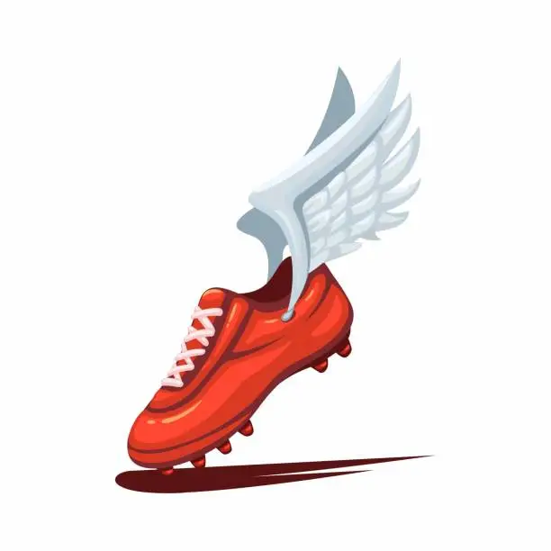 Vector illustration of Winger Football Shoes Mascot Symbol Cartoon illustration vector