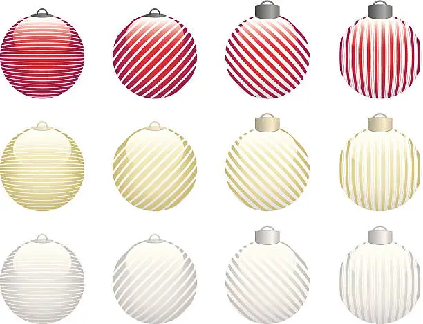 Vector illustration of Shiny Christmas Ornaments