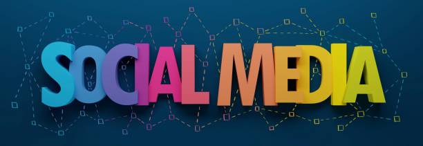 istock 3D render of SOCIAL MEDIA colorful typography with hand-drawn network 1479934918
