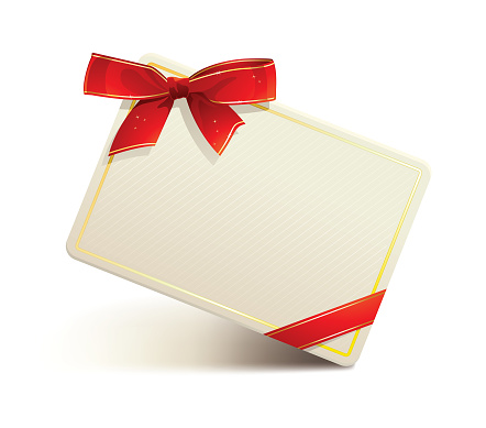 This is a vector illustration of a goldern gift certificate card icon