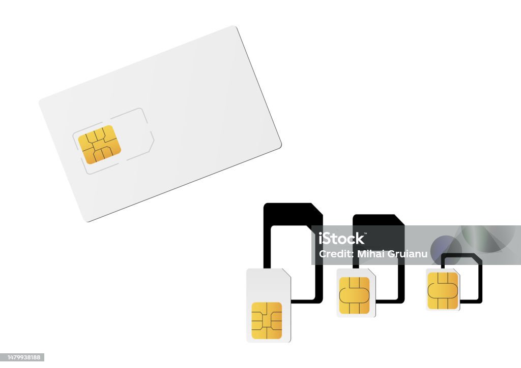 Sim Card Graphics Mobile Sim Card Types Set To Vector Graphics Sim Micro Sim Nano Sim ...