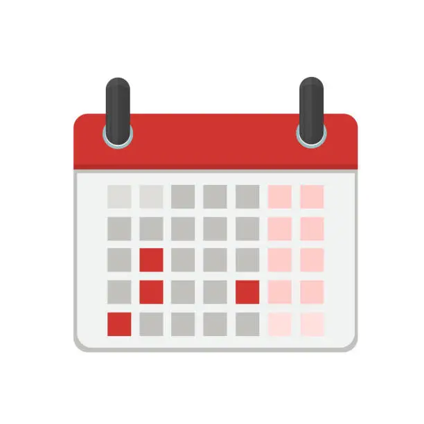 Vector illustration of Calendar planner. Calendar with dates and weekends