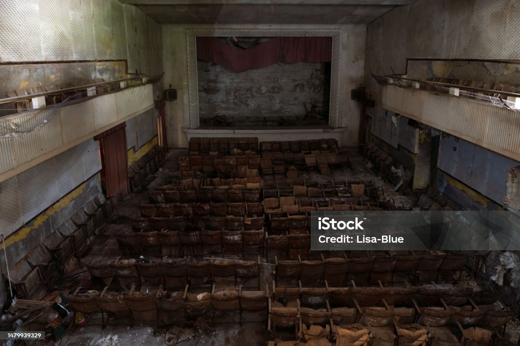 Abandoned movie theater. Italy Stock Photo