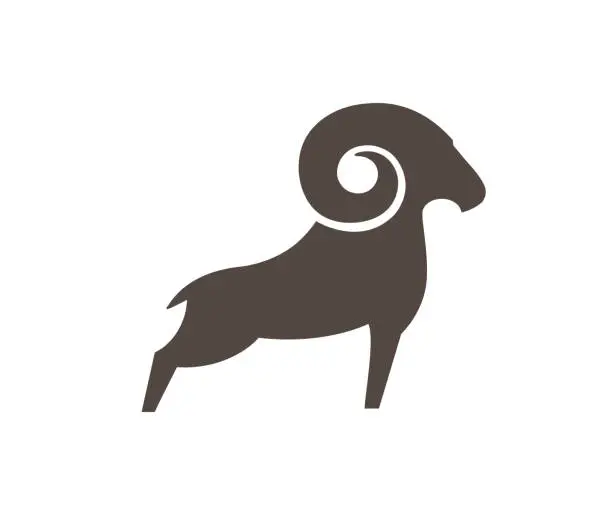 Vector illustration of creative abstract ram horn Sheep bighorn attack logo vector symbol