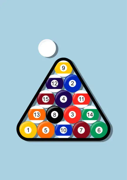 Vector illustration of Pool Balls Clipart Illustration In Flat Style