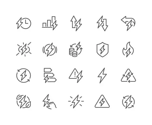 Vector illustration of Line Energy Icons