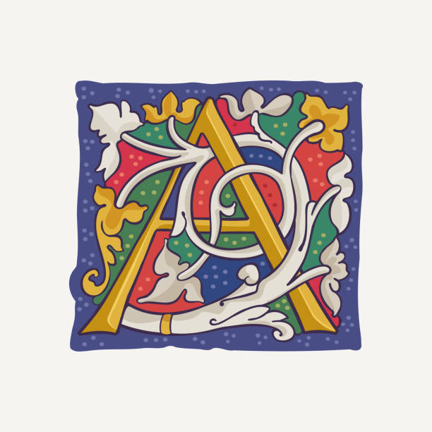 logo z kapslem z przeplataną białą winoroślą i złoconymi elementami kaligrafii. - scribe stock illustrations