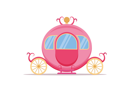 Princess Carriage Vector Clipart On White Background