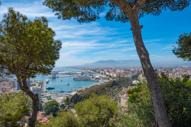 Aerial View of the City of Malaga, Spain stock photo