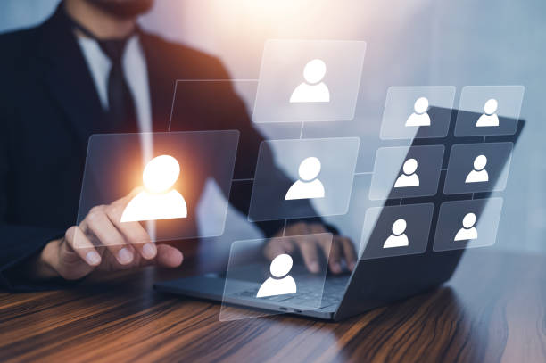 istock Businessman management organization in company using diagram organization flowchart manage strategy business. Business hierarchy structure. organization structure. 1479950915