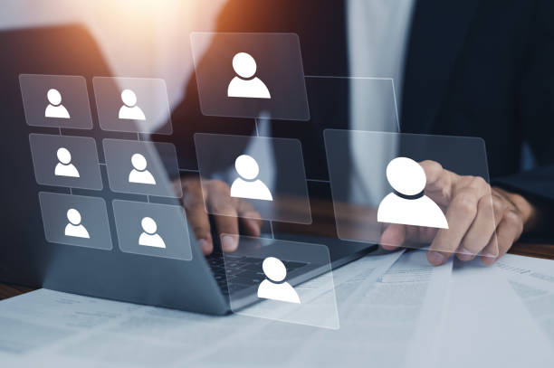 istock Businessman management organization in company using diagram organization flowchart manage strategy business. Business hierarchy structure. organization structure. 1479950917