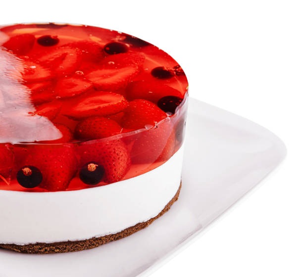 istock Fresh strawberry with currant jelly cake on plate 1479951153