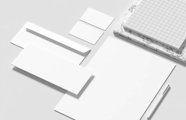 istock Corporate identity stationery mock up isolated on modern style background. Mock up for branding identity. 3D illustration 1479957900