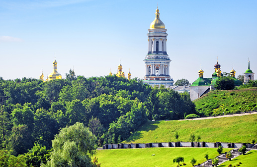 Kyiv Pechersk Lavra (foundation in 1051) is a historic Orthodox Christian monastery, Ukraine. Composite photo