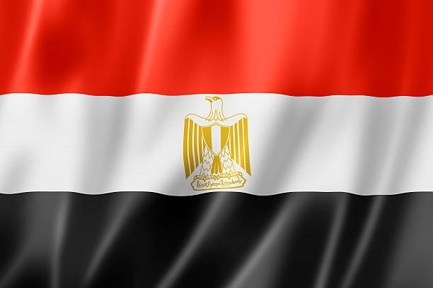 Egyptian flag Egypt flag, three dimensional render, satin texture egyptian flag stock pictures, royalty-free photos & images