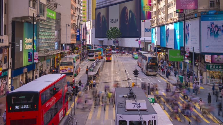 Timelapse Hong Kong city street