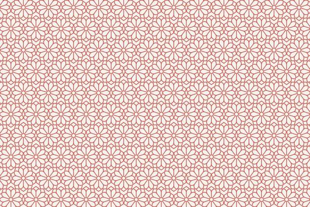 stockillustraties, clipart, cartoons en iconen met japanese traditional kikkyo pattern background vector material,line art for print,fabric,poster,wall paper - japanse etniciteit