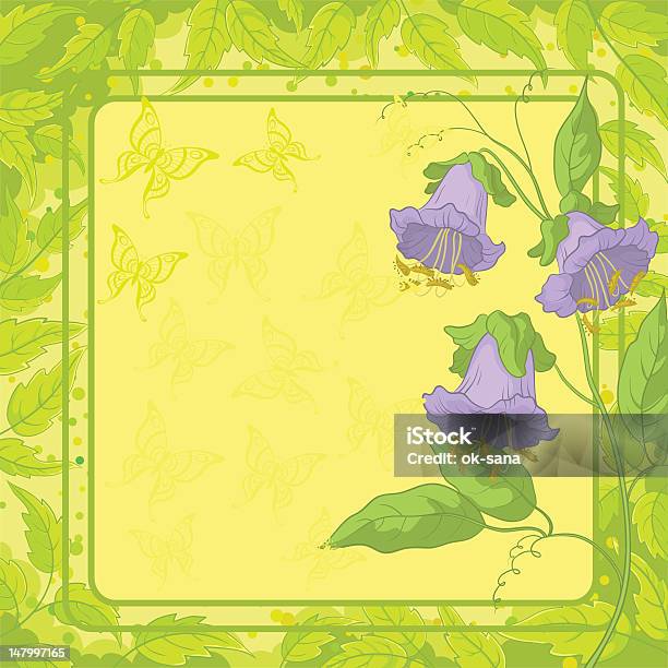 Flowers Frame Butterfly And Leaves Stock Illustration - Download Image Now - Animal Body Part, Animal Markings, Animal Wing