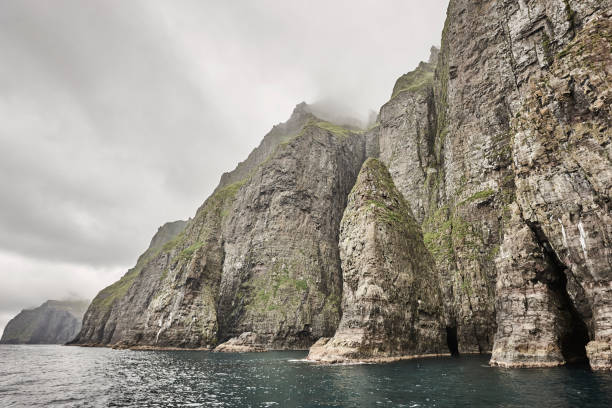 istock Dramatic green cliffs landscape and atlantic ocean. Faroe islands. 1479979229