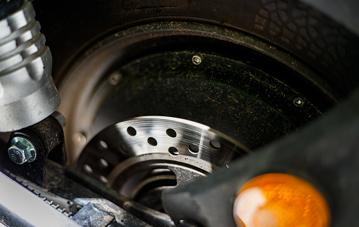 motorcycle brake closeup