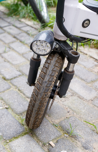 motorcycle wheel closeup