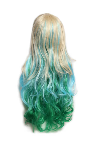 istock Blonde and Green Wig on Mannequin head with white background 1479989266
