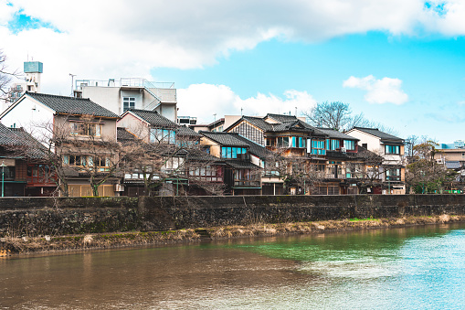 Asana River near Higashi Chaya area in Kanazawa,Japan