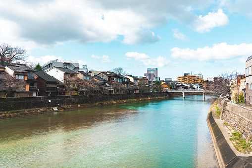 Asana River near Higashi Chaya area in Kanazawa,Japan