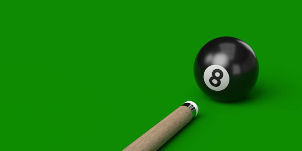 Black Billiard Number 8 in focus