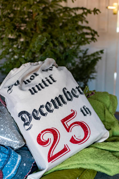 istock Christmas sacks and presents in front of a Christmas tree 1480001498