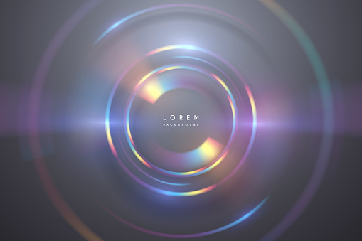 Abstract color circle light effect background in vector