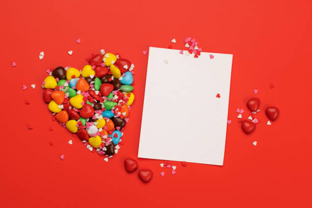 istock Candy sweets and blank greeting card for your greetings 1480002411