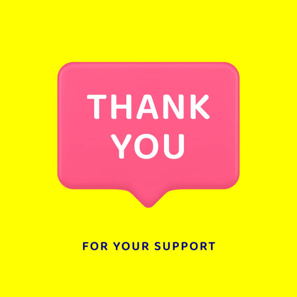 istock Thank you for support internet blog social media post design template realistic vector 1480002768