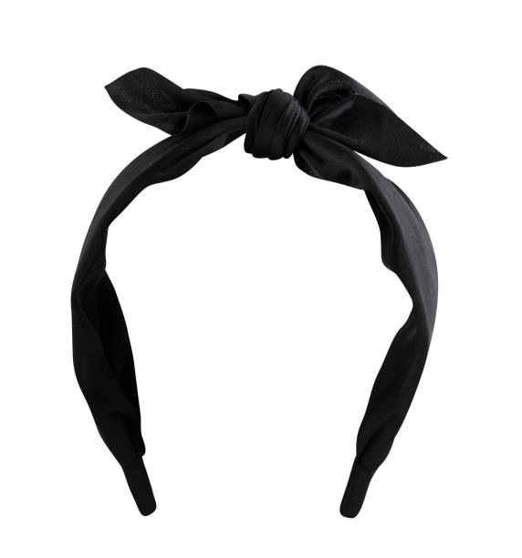 Black retro style headband with tied bow