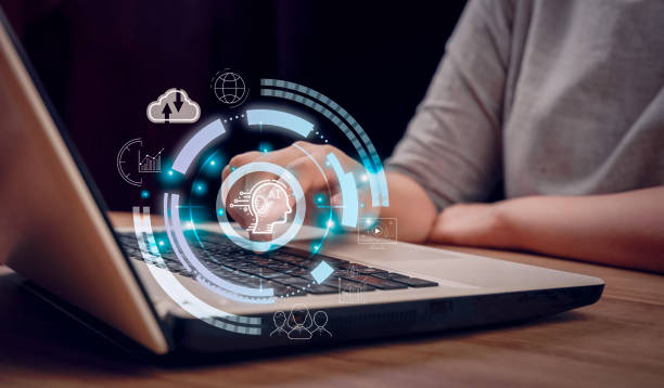 istock Businessman using smart devices for Digital technology connection and marketing,, links to artificial intelligence, internet of thing. Concept smart robot AI, futuristic technology transformation. 1480014951