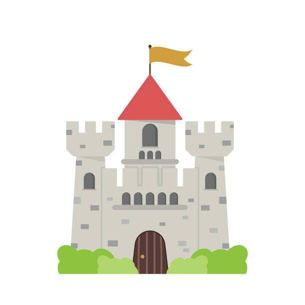 illustrazioni stock, clip art, cartoni animati e icone di tendenza di princess castle icon vector design. - castello