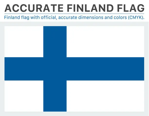 Vector illustration of Finland Flag (Official CMYK Colors, Official Specifications)