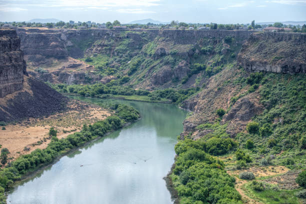 snake river canyon in den usa - snake river canyon stock-fotos und bilder