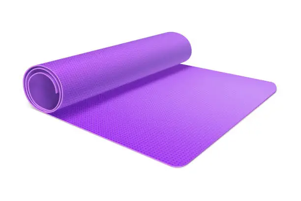 Vector illustration of Isolated yoga mat for gym. Vector pilates clipart.