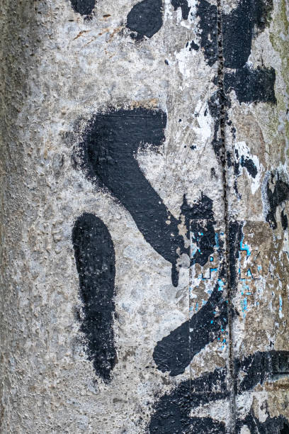 istock Dirty metal pole with black markings and rust grunge texture 1480024170