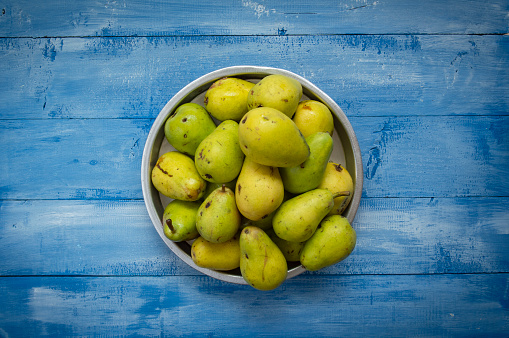 Fresh Organic Pears On Wooden Background