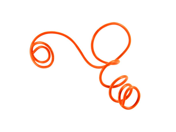 istock Orange wire cable of usb and adapter isolated on white background.Electronic Connector.Selection focus.Clipping path. 1480039403