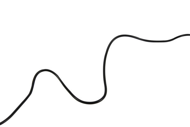 istock Black wire cable of usb and adapter isolated on white background.Electronic Connector.Selection focus.Clipping path. 1480039415