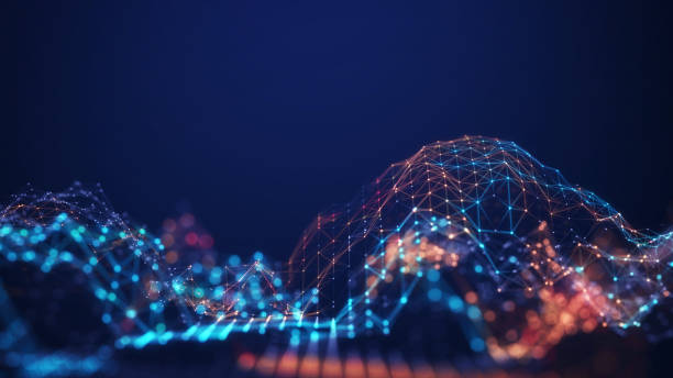 istock Abstract connected dots and lines. Concept of AI technology, Motion of digital data flow. 1480039441
