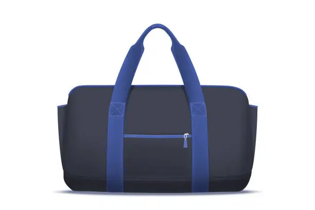 Vector illustration of Vector isolated sport or gym bag. Duffle gear.