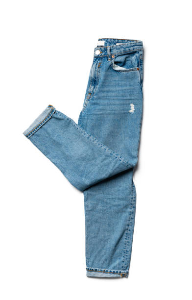 istock Blue jeans on a white background, view from above 1480044697