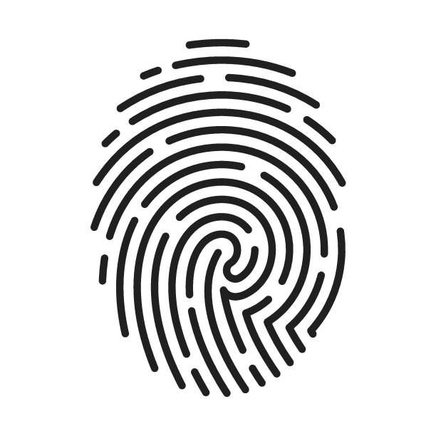 ilustrações de stock, clip art, desenhos animados e ícones de fingerprint icon signature concept for password encryption. to protect information - fingerprint