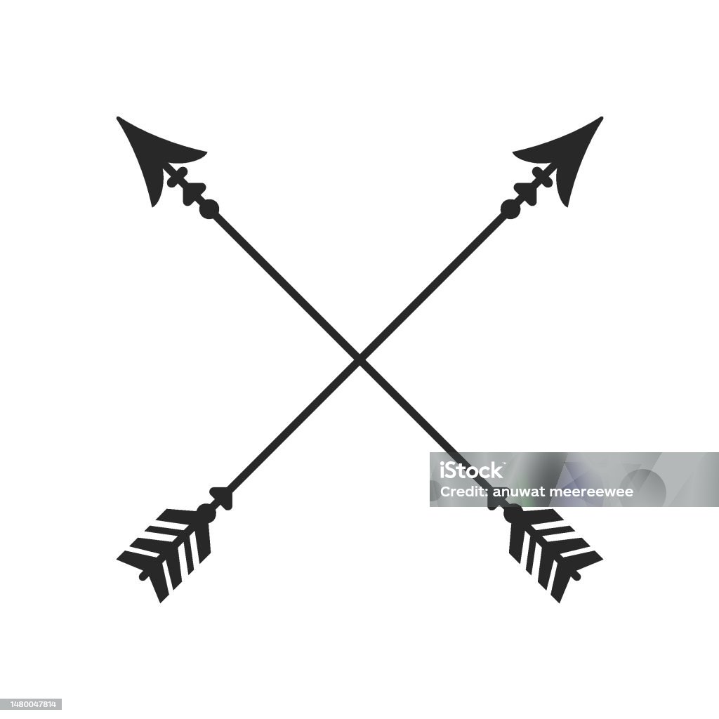 Hipster arrow cross in boho style tribal arrows Arrow Symbol stock vector