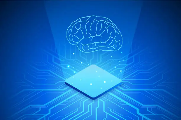 Vector illustration of Brain circuit board - Artificial Intelligence